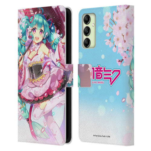 Hatsune Miku Graphics Sakura Leather Book Wallet Case Cover For Samsung Galaxy A14 5G