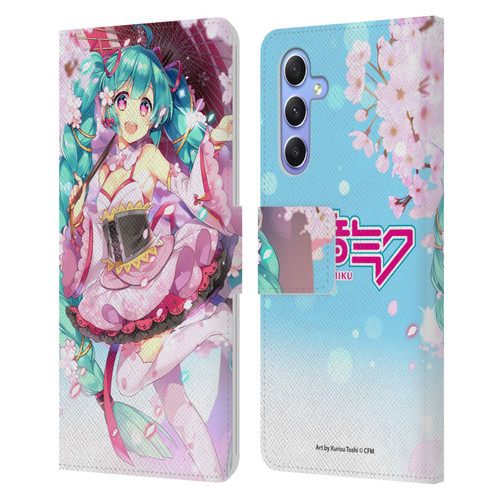 Hatsune Miku Graphics Sakura Leather Book Wallet Case Cover For Samsung Galaxy A34 5G