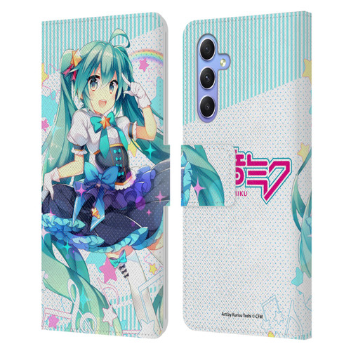 Hatsune Miku Graphics Stars And Rainbow Leather Book Wallet Case Cover For Samsung Galaxy A34 5G