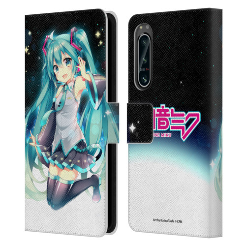 Hatsune Miku Graphics Night Sky Leather Book Wallet Case Cover For Sony Xperia 5 IV