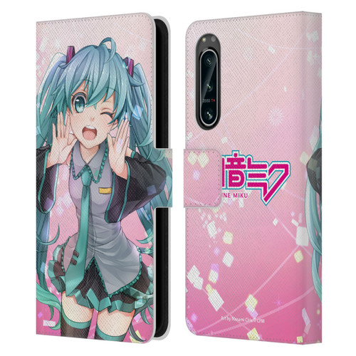 Hatsune Miku Graphics Wink Leather Book Wallet Case Cover For Sony Xperia 5 IV