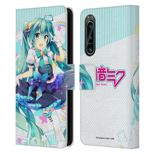 Hatsune Miku Graphics Stars And Rainbow Leather Book Wallet Case Cover For Sony Xperia 5 IV