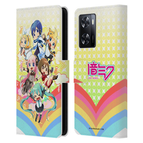 Hatsune Miku Virtual Singers Rainbow Leather Book Wallet Case Cover For OPPO A57s