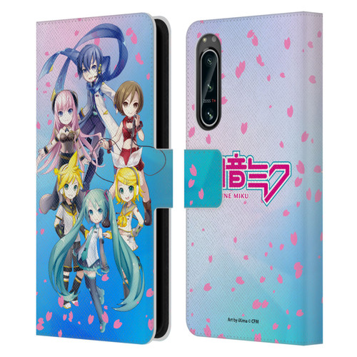 Hatsune Miku Virtual Singers Sakura Leather Book Wallet Case Cover For Sony Xperia 5 IV