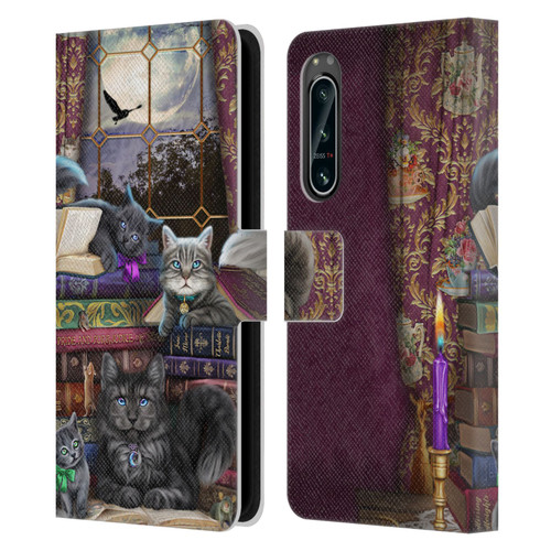 Brigid Ashwood Cats Storytime Cats And Books Leather Book Wallet Case Cover For Sony Xperia 5 IV