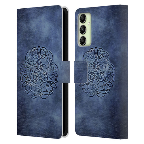 Brigid Ashwood Celtic Wisdom Knot Raven Leather Book Wallet Case Cover For Samsung Galaxy A14 5G