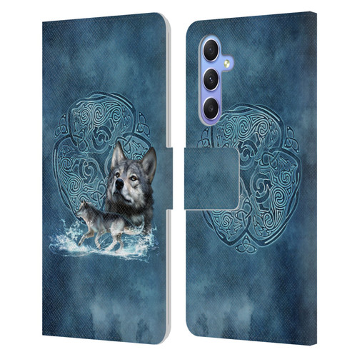 Brigid Ashwood Celtic Wisdom Wolf Leather Book Wallet Case Cover For Samsung Galaxy A34 5G