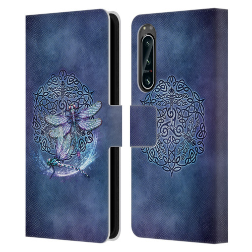 Brigid Ashwood Celtic Wisdom Dragonfly Leather Book Wallet Case Cover For Sony Xperia 5 IV