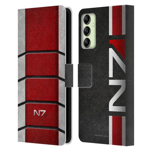 EA Bioware Mass Effect Graphics N7 Logo Armor Leather Book Wallet Case Cover For Samsung Galaxy A14 5G