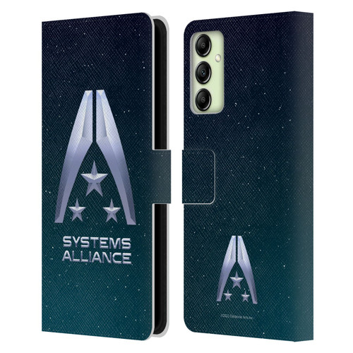 EA Bioware Mass Effect Graphics Systems Alliance Logo Leather Book Wallet Case Cover For Samsung Galaxy A14 5G