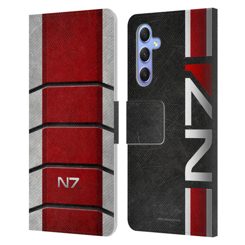 EA Bioware Mass Effect Graphics N7 Logo Armor Leather Book Wallet Case Cover For Samsung Galaxy A34 5G