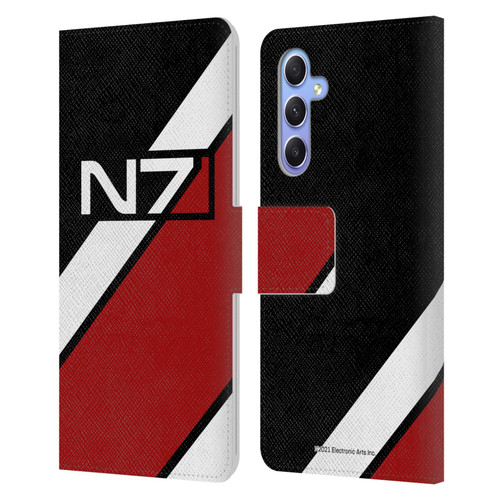 EA Bioware Mass Effect Graphics N7 Logo Stripes Leather Book Wallet Case Cover For Samsung Galaxy A34 5G