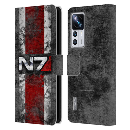 EA Bioware Mass Effect Graphics N7 Logo Distressed Leather Book Wallet Case Cover For Xiaomi 12T Pro