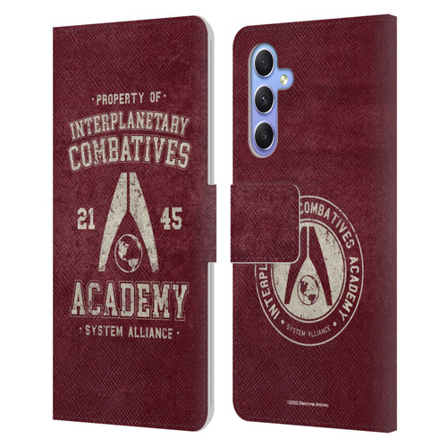 EA Bioware Mass Effect 3 Badges And Logos Interplanetary Combatives Leather Book Wallet Case Cover For Samsung Galaxy A34 5G