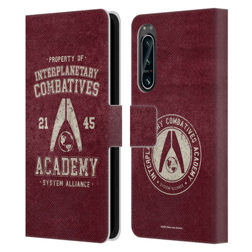 EA Bioware Mass Effect 3 Badges And Logos Interplanetary Combatives Leather Book Wallet Case Cover For Sony Xperia 5 IV