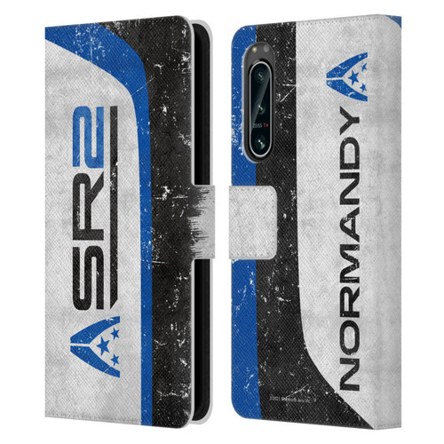 EA Bioware Mass Effect 3 Badges And Logos SR2 Normandy Leather Book Wallet Case Cover For Sony Xperia 5 IV