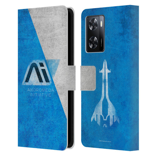 EA Bioware Mass Effect Andromeda Graphics Initiative Distressed Leather Book Wallet Case Cover For OPPO A57s