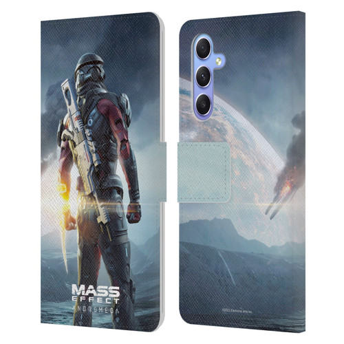 EA Bioware Mass Effect Andromeda Graphics Key Art Super Deluxe 2017 Leather Book Wallet Case Cover For Samsung Galaxy A34 5G