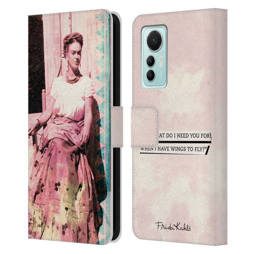 Frida Kahlo Portraits And Quotes Strange Leather Book Wallet Case Cover For Xiaomi 12 Lite