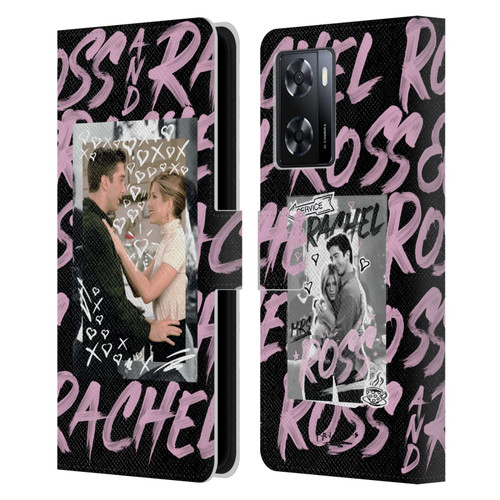 Friends TV Show Doodle Art Ross And Rachel Leather Book Wallet Case Cover For OPPO A57s