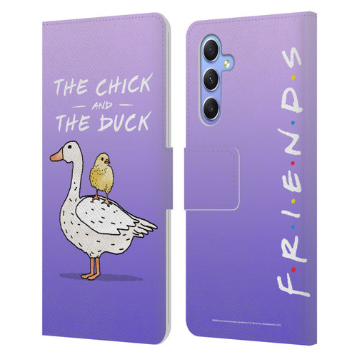 Friends TV Show Key Art Chick And Duck Leather Book Wallet Case Cover For Samsung Galaxy A34 5G