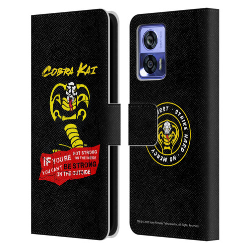 Cobra Kai Composed Art Be Strong Logo Leather Book Wallet Case Cover For Motorola Edge 30 Neo 5G