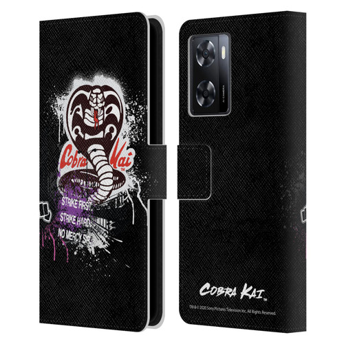 Cobra Kai Composed Art No Mercy Logo Leather Book Wallet Case Cover For OPPO A57s