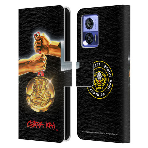 Cobra Kai Graphics Gold Medal Leather Book Wallet Case Cover For Motorola Edge 30 Neo 5G