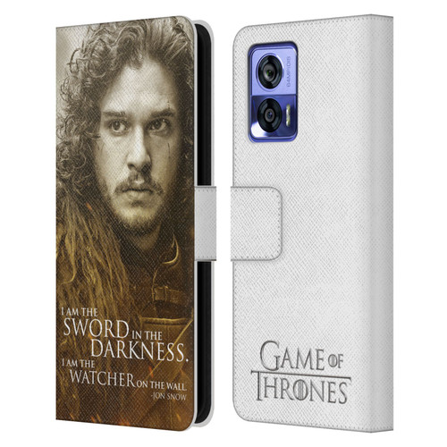 HBO Game of Thrones Character Portraits Jon Snow Leather Book Wallet Case Cover For Motorola Edge 30 Neo 5G