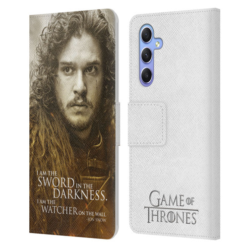 HBO Game of Thrones Character Portraits Jon Snow Leather Book Wallet Case Cover For Samsung Galaxy A34 5G