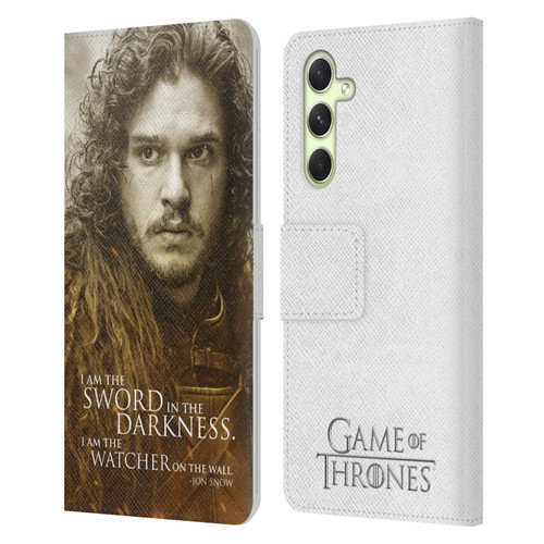 HBO Game of Thrones Character Portraits Jon Snow Leather Book Wallet Case Cover For Samsung Galaxy A54 5G
