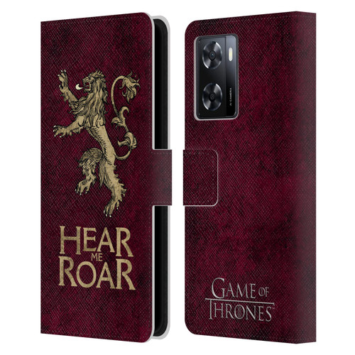 HBO Game of Thrones Dark Distressed Look Sigils Lannister Leather Book Wallet Case Cover For OPPO A57s
