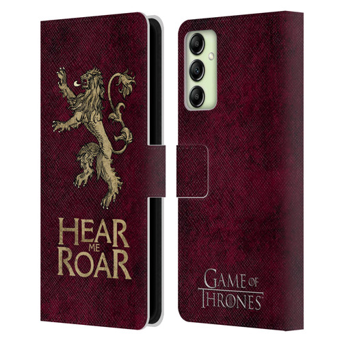 HBO Game of Thrones Dark Distressed Look Sigils Lannister Leather Book Wallet Case Cover For Samsung Galaxy A14 5G