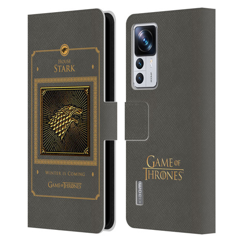 HBO Game of Thrones Golden Sigils Stark Border Leather Book Wallet Case Cover For Xiaomi 12T Pro