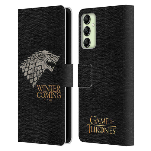 HBO Game of Thrones House Mottos Stark Leather Book Wallet Case Cover For Samsung Galaxy A14 5G