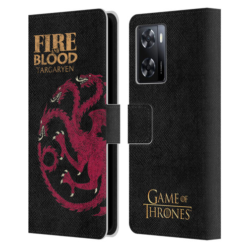HBO Game of Thrones House Mottos Targaryen Leather Book Wallet Case Cover For OPPO A57s