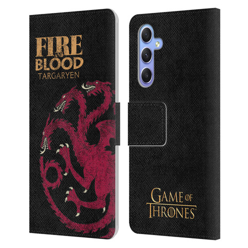 HBO Game of Thrones House Mottos Targaryen Leather Book Wallet Case Cover For Samsung Galaxy A34 5G