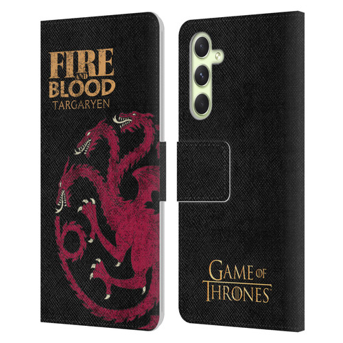 HBO Game of Thrones House Mottos Targaryen Leather Book Wallet Case Cover For Samsung Galaxy A54 5G