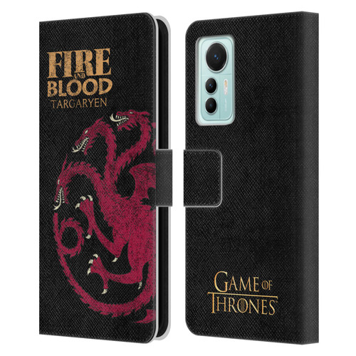 HBO Game of Thrones House Mottos Targaryen Leather Book Wallet Case Cover For Xiaomi 12 Lite