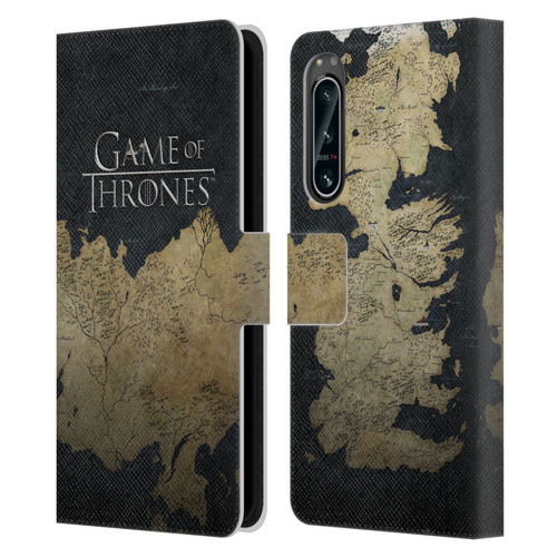 HBO Game of Thrones Key Art Westeros Map Leather Book Wallet Case Cover For Sony Xperia 5 IV