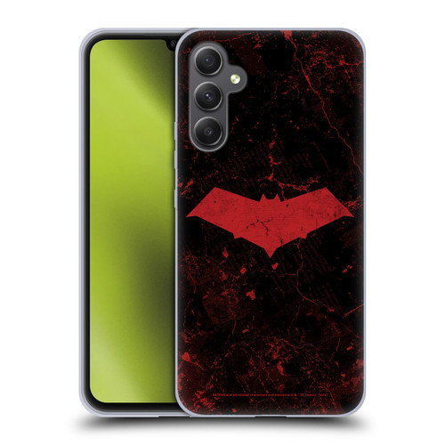 Batman DC Comics Red Hood Logo Grunge Soft Gel Case for Samsung Galaxy A34 5G