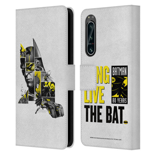 Batman DC Comics 80th Anniversary Collage Leather Book Wallet Case Cover For Sony Xperia 5 IV