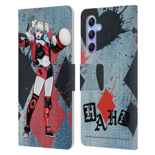 Batman DC Comics Harley Quinn Graphics Mallet Leather Book Wallet Case Cover For Samsung Galaxy A34 5G