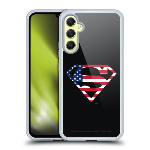 Superman DC Comics Logos U.S. Flag 2 Soft Gel Case for Samsung Galaxy A34 5G
