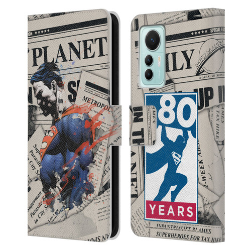 Superman DC Comics 80th Anniversary Newspaper Leather Book Wallet Case Cover For Xiaomi 12 Lite