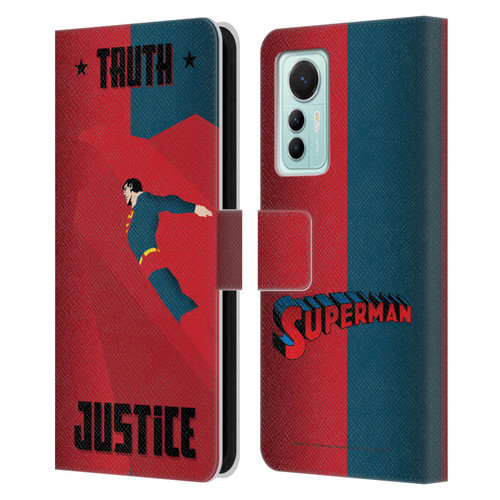 Superman DC Comics Character Art Truth And Justice 2 Leather Book Wallet Case Cover For Xiaomi 12 Lite