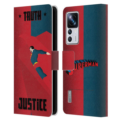Superman DC Comics Character Art Truth And Justice 2 Leather Book Wallet Case Cover For Xiaomi 12T Pro