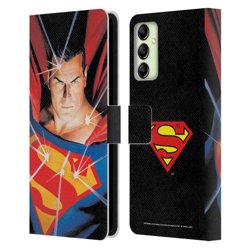 Superman DC Comics Famous Comic Book Covers Alex Ross Mythology Leather Book Wallet Case Cover For Samsung Galaxy A14 5G