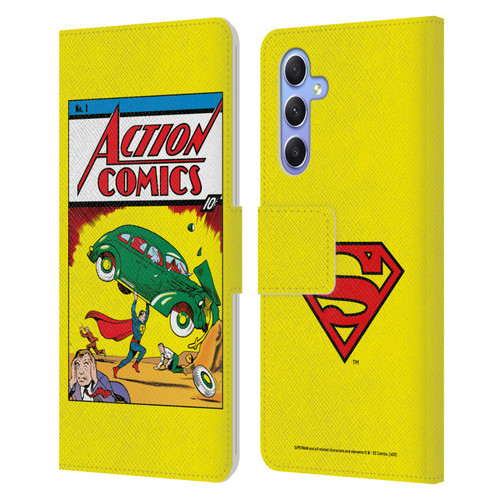 Superman DC Comics Famous Comic Book Covers Action Comics 1 Leather Book Wallet Case Cover For Samsung Galaxy A34 5G