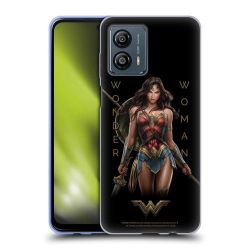 Wonder Woman Movie Character Art Typography Soft Gel Case for Motorola Moto G53 5G